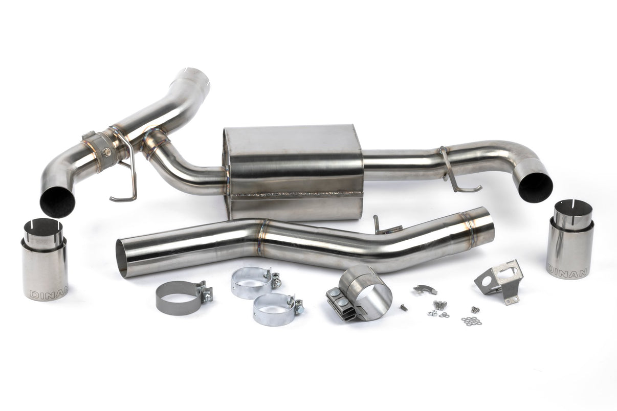 Dinan Valved Axle-Back Exhaust - 2019-2024 BMW 330i/430i - Photo - out of package Top