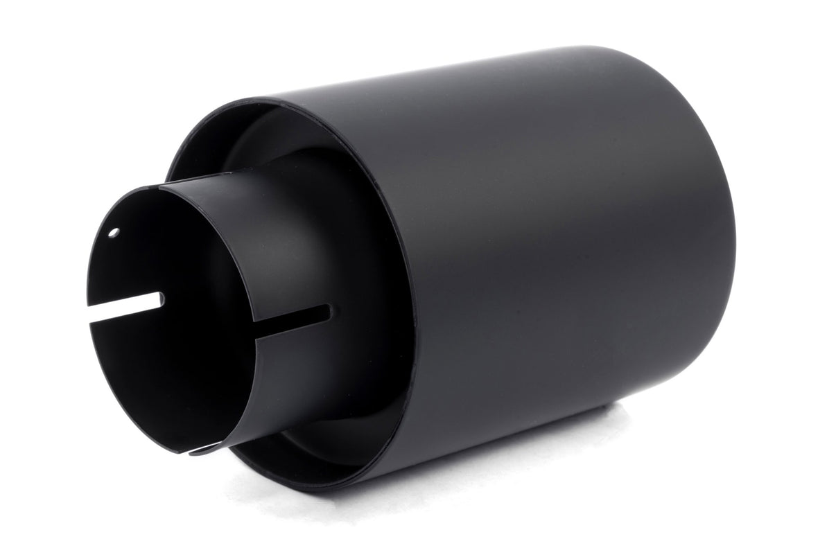 Dinan Double-Walled 4" Clamp-On Exhaust Tip (Black Ceramic) - Photo - out of package Left