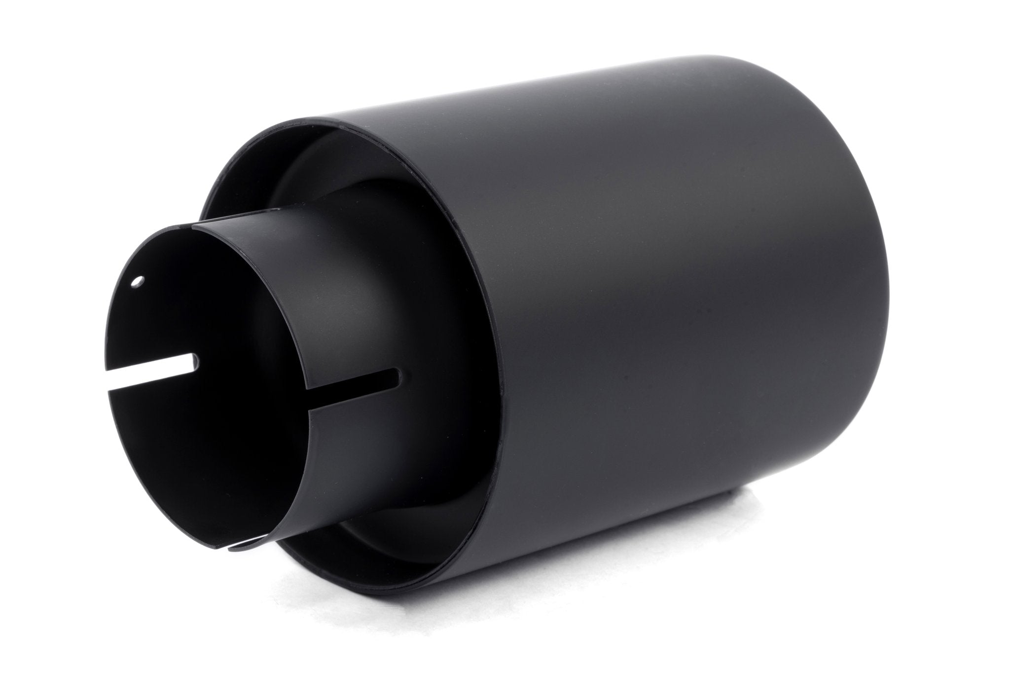 Dinan Double-Walled 4" Clamp-On Exhaust Tip (Black Ceramic) - Photo - out of package Left