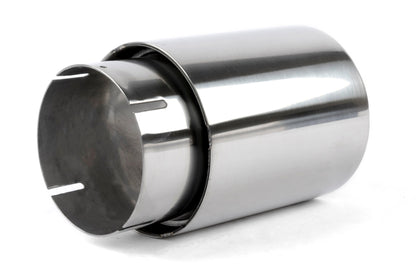 Dinan Double-Walled 4" Clamp-On Exhaust Tip (Polished) - Photo - out of package Left