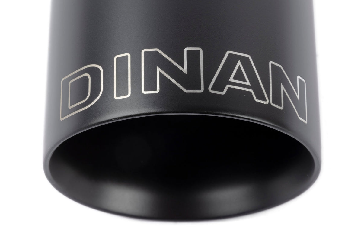 Dinan Double-Walled 4" Clamp-On Exhaust Tip (Black Ceramic) - Photo - out of package Left