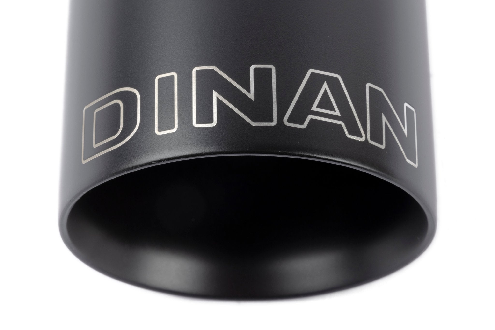 Dinan Double-Walled 4" Clamp-On Exhaust Tip (Black Ceramic) - Photo - out of package Left