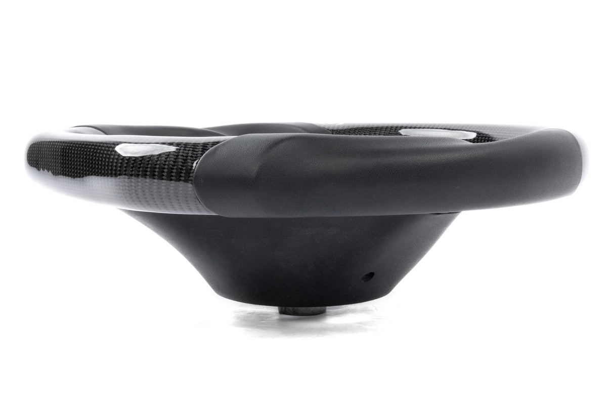 Dinan Steering Wheel - Carbon Fiber with Leather Grips (Non-Heated) - Photo - out of package Front