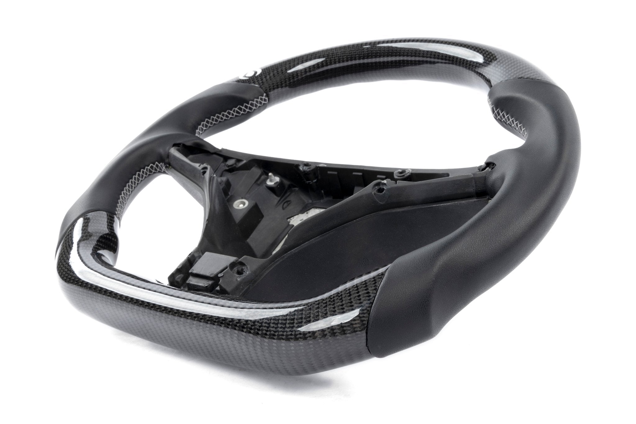 Dinan Steering Wheel - Carbon Fiber with Leather Grips (Non-Heated) - Photo - out of package Left