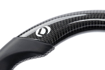 Dinan Steering Wheel - Carbon Fiber with Leather Grips (Non-Heated) - Photo - out of package Side