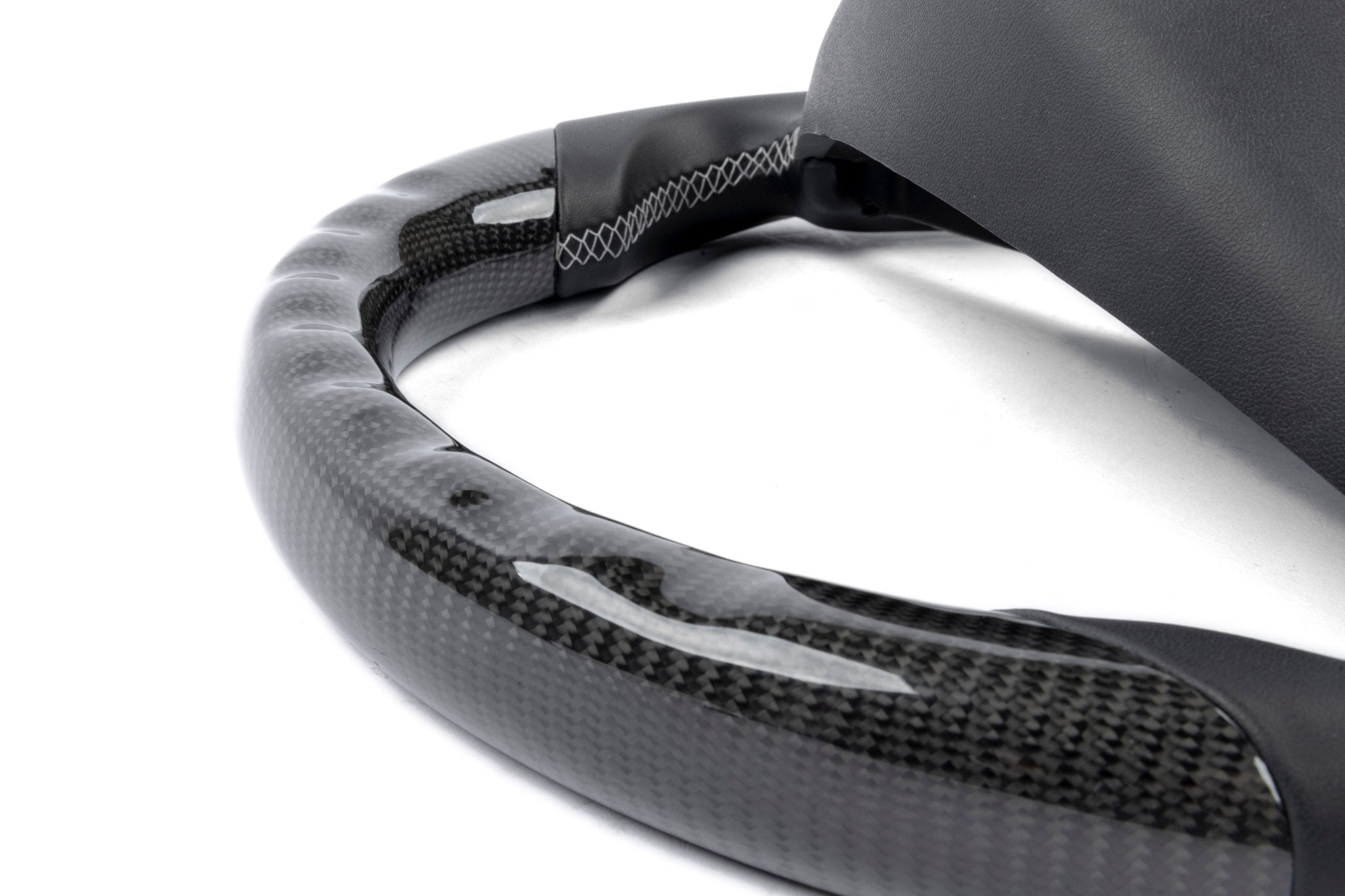 Dinan Steering Wheel - Carbon Fiber with Leather Grips (Heated) - Photo - out of package Angle