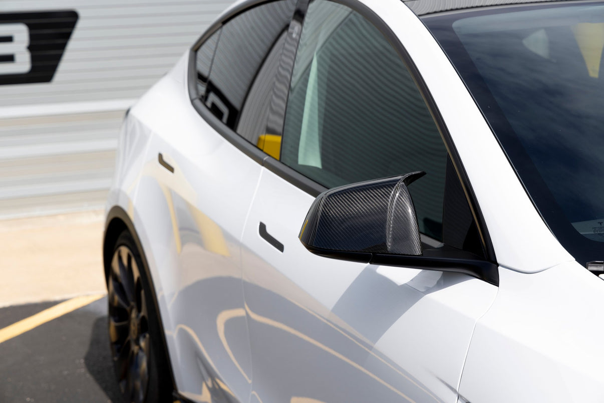 Dinan Mirror Cover Set - 2020-2023 Tesla Model Y - Photo - out of package Side