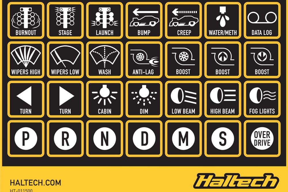 Haltech Haltech Keypad Label Set