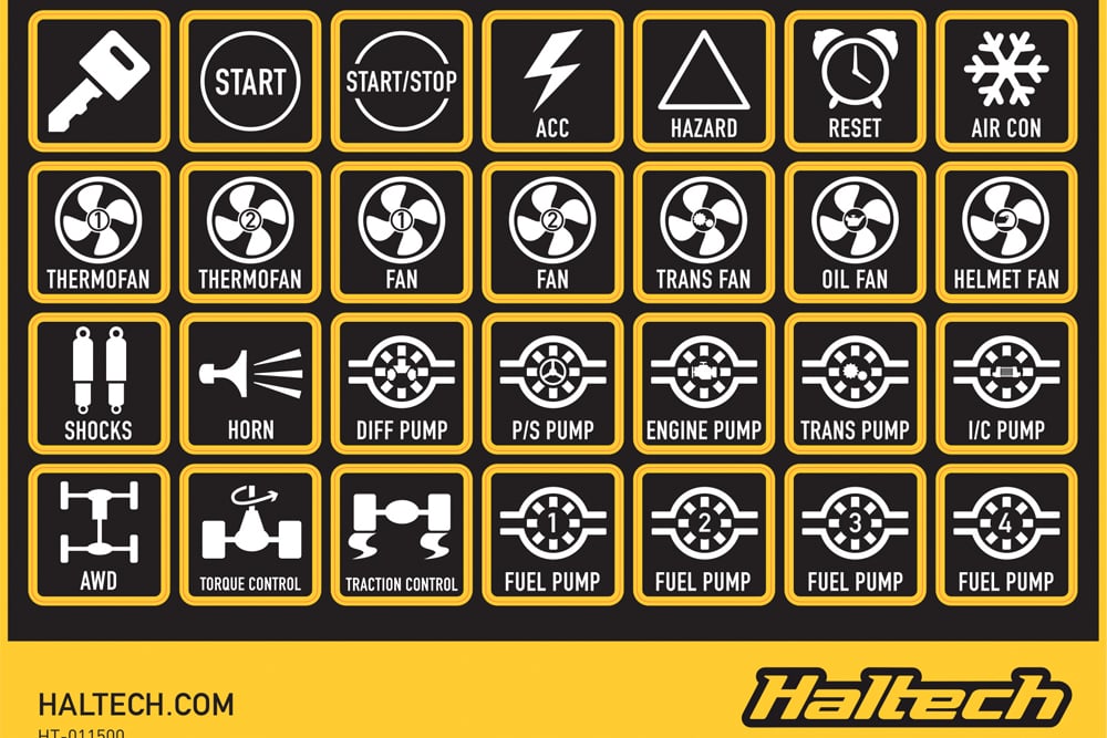 Haltech Haltech Keypad Label Set