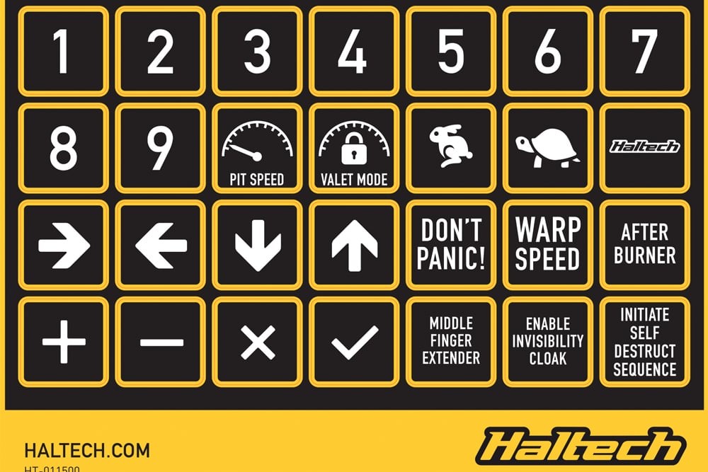 Haltech Haltech Keypad Label Set