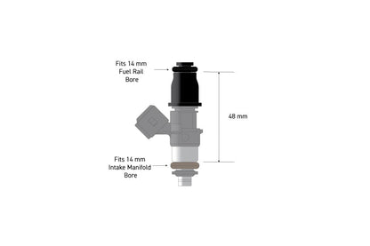 Haltech Fuel Injector Adapter - 14mm 1/2 to 3/4 Length