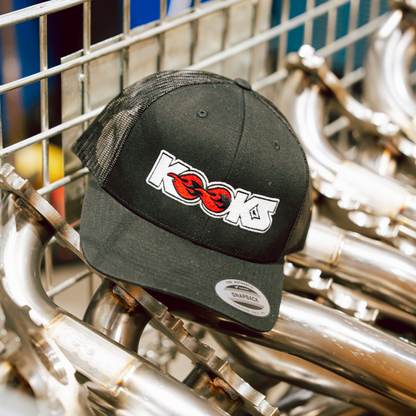 KOOKS Black Snapback White Logo Hat - KOOKS Black Snapback - White Logo Hat