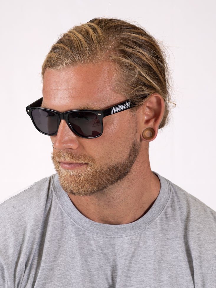 Haltech Novelty Sunnies - Black w/White Logo