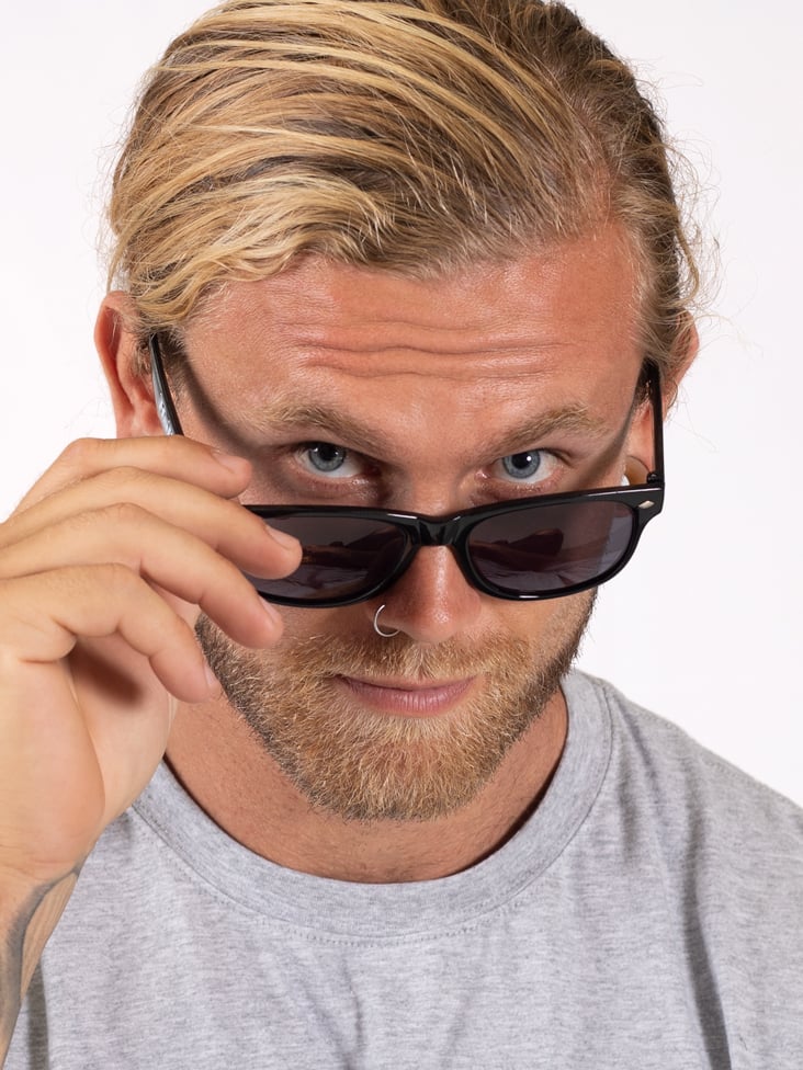 Haltech Novelty Sunnies - Black w/White Logo
