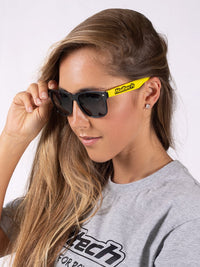 Lunettes de soleil fantaisie - Haltech noires et jaunes