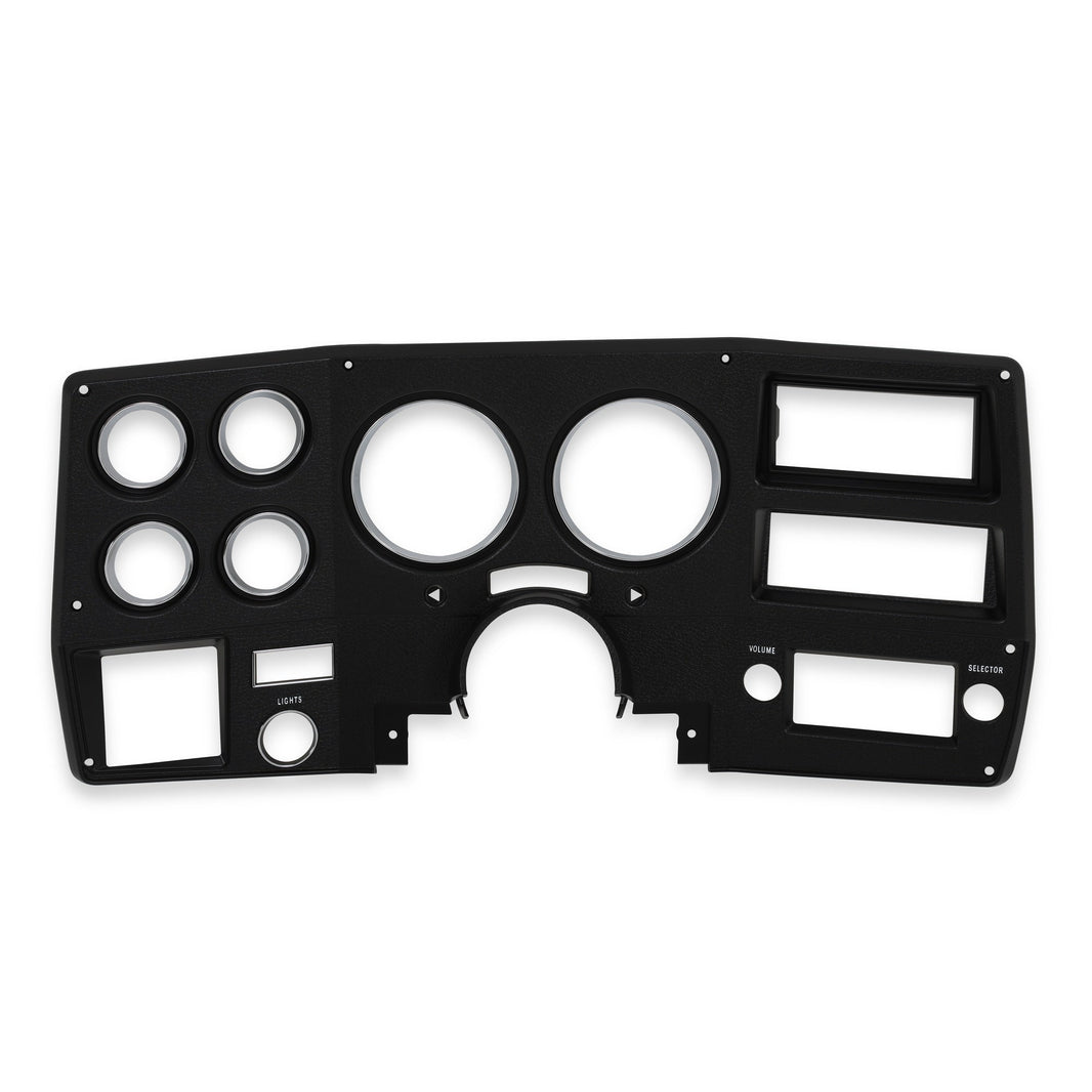 75-77 CHVY INSTRUMENT BEZEL-W/A/C-BLK - Brothers Trucks Instrument Bezel - With A/C - Black/Chrome