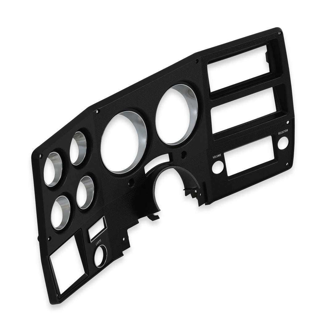 75-77 CHVY INSTRUMENT BEZEL-W/A/C-BLK - Brothers Trucks Instrument Bezel - With A/C - Black/Chrome