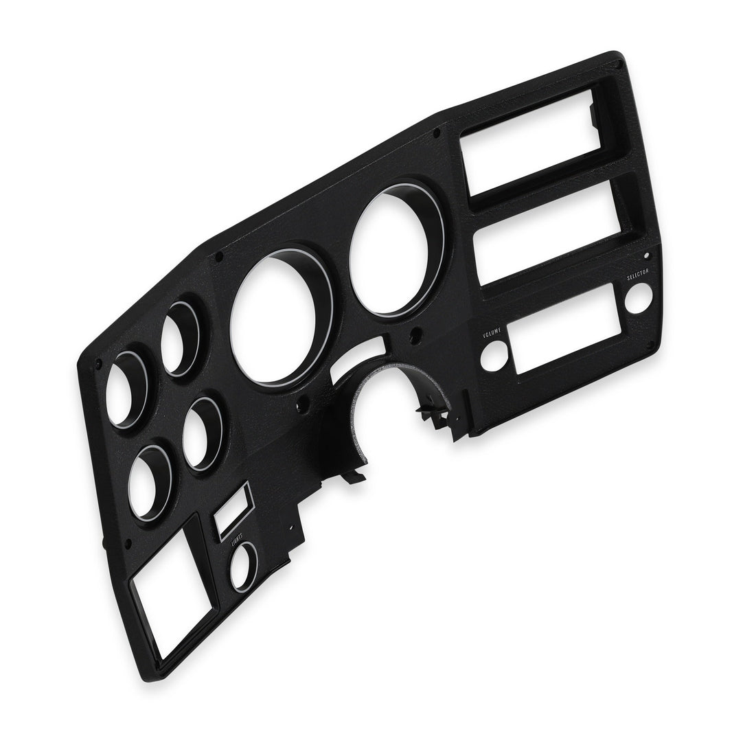 75-77 CHVY INSTRUMENT BEZEL-W/A/C/SILVER - Brothers Trucks Instrument Bezel - With A/C - Black/Silver