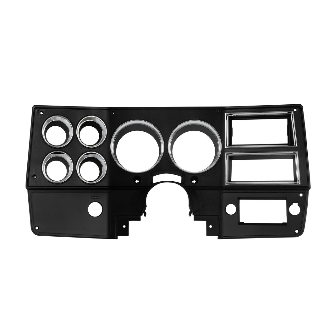 84-88 CHVY INSTRUMENT BEZEL-W/OUT A/C - Brothers Trucks Instrument Bezel - Without A/C - Black/Chrome