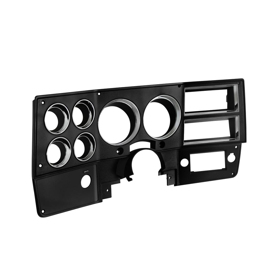 84-88 CHVY INSTRUMENT BEZEL-W/OUT A/C - Brothers Trucks Instrument Bezel - Without A/C - Black/Chrome