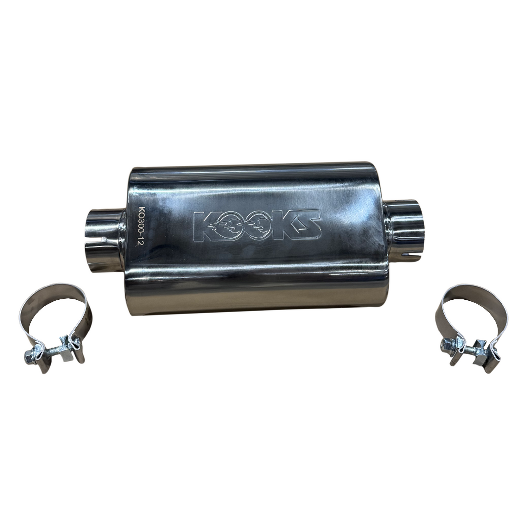 3" Oval Clamp In Muffler - 3" Oval Clamp In Center/Center Muffler 12" Long Body . Polished Stainless Steel.