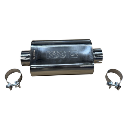 3" Oval Clamp In Muffler - 3" Oval Clamp In Center/Center Muffler 12" Long Body . Polished Stainless Steel.