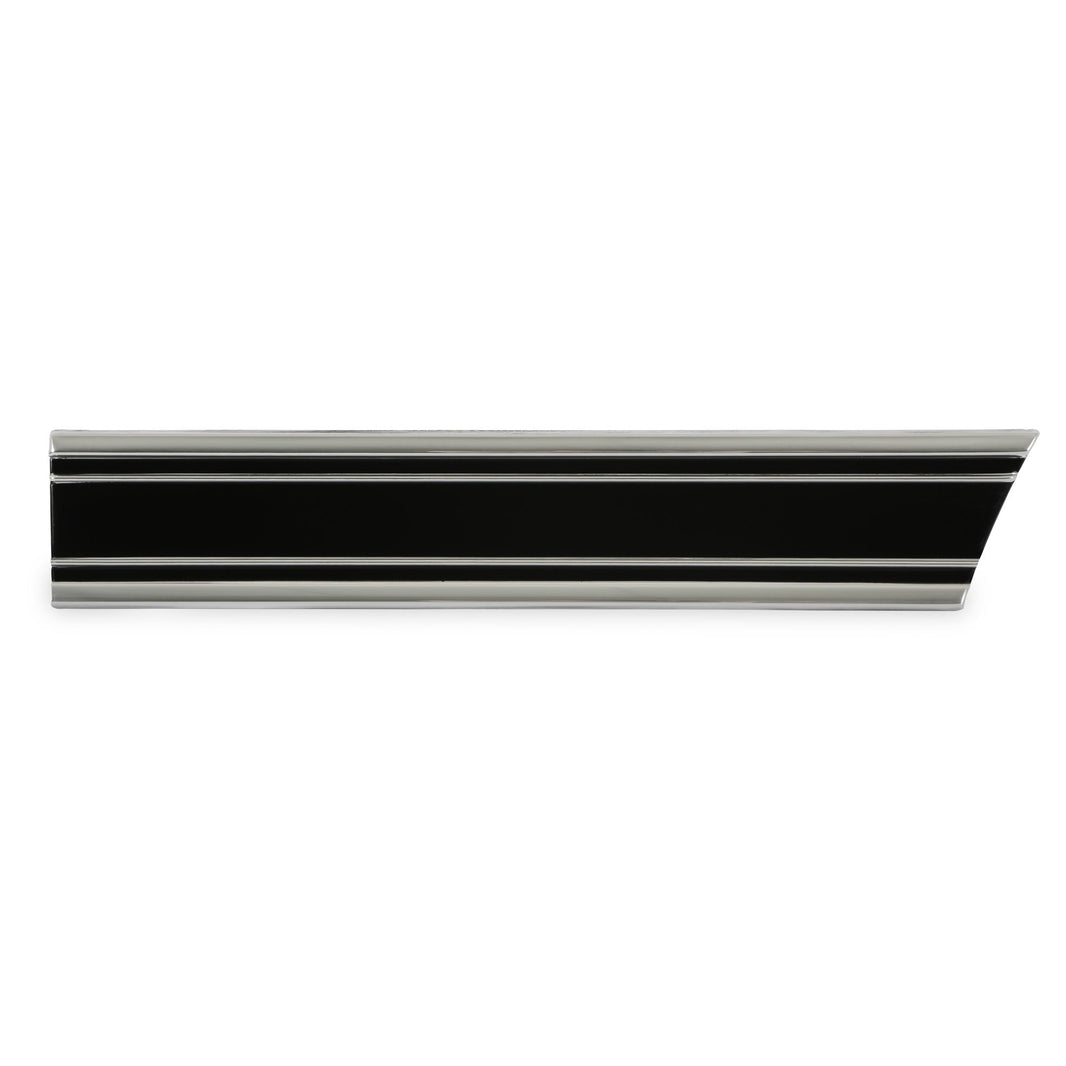 69-72 BLZR BODY MOLDING  FRT LH BK - Brothers Trucks  Bedside Molding - Front of Wheel - Black - Left