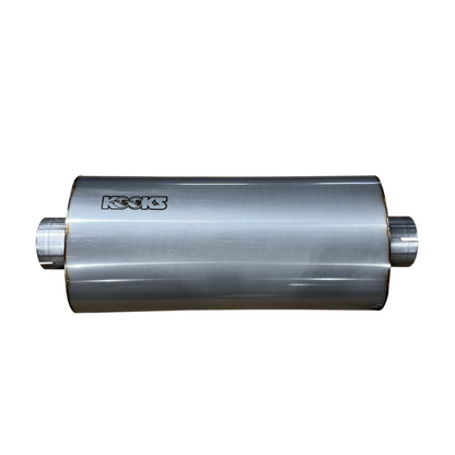 3" Oval Clamp In Muffler - 3" Oval Clamp In Center/Center Muffler 18" Long Body . Polished Stainless Steel.