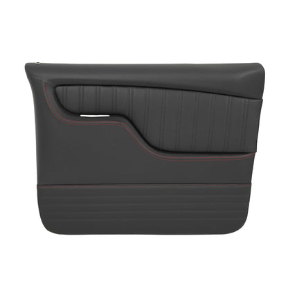 67-72 CHVY CUSTOM SPORT DOOR PANELS-BLK - Brothers Trucks Custom Sport Door Panels - Black/Red Stitching - Pair