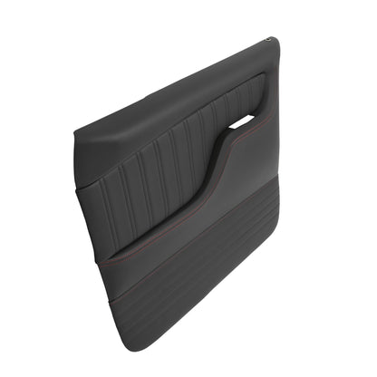 67-72 CHVY CUSTOM SPORT DOOR PANELS-BLK - Brothers Trucks Custom Sport Door Panels - Black/Red Stitching - Pair