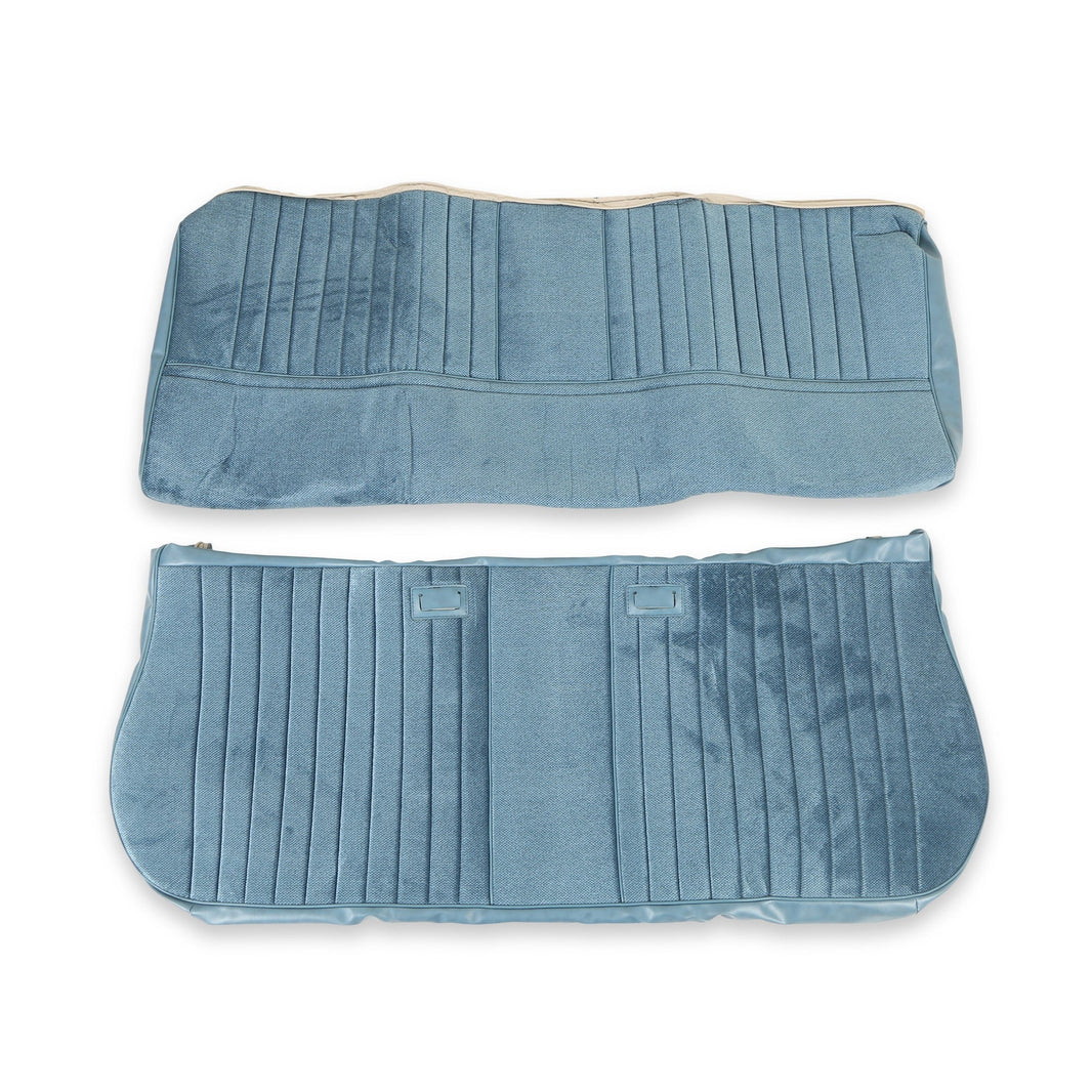 81-87 CHVY FRONT BENCH SEAT COVER-VINYL - Brothers Trucks Seat Cover-Front Bench-Med Blue Vinyl/Blue Velour