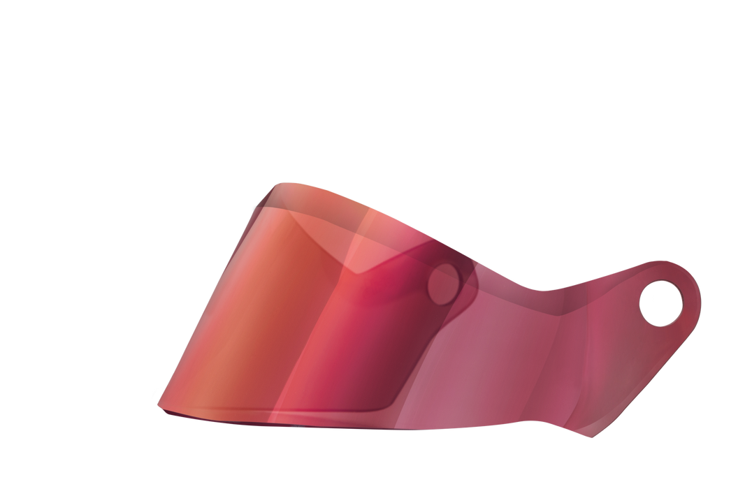 Visière rouge miroir courte ST6 foncée