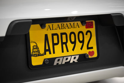 APR PLATE FRAME - THICK, BLCK W/HW HIDRS - APR License Plate Frame - Thick, Black w/ Hiders