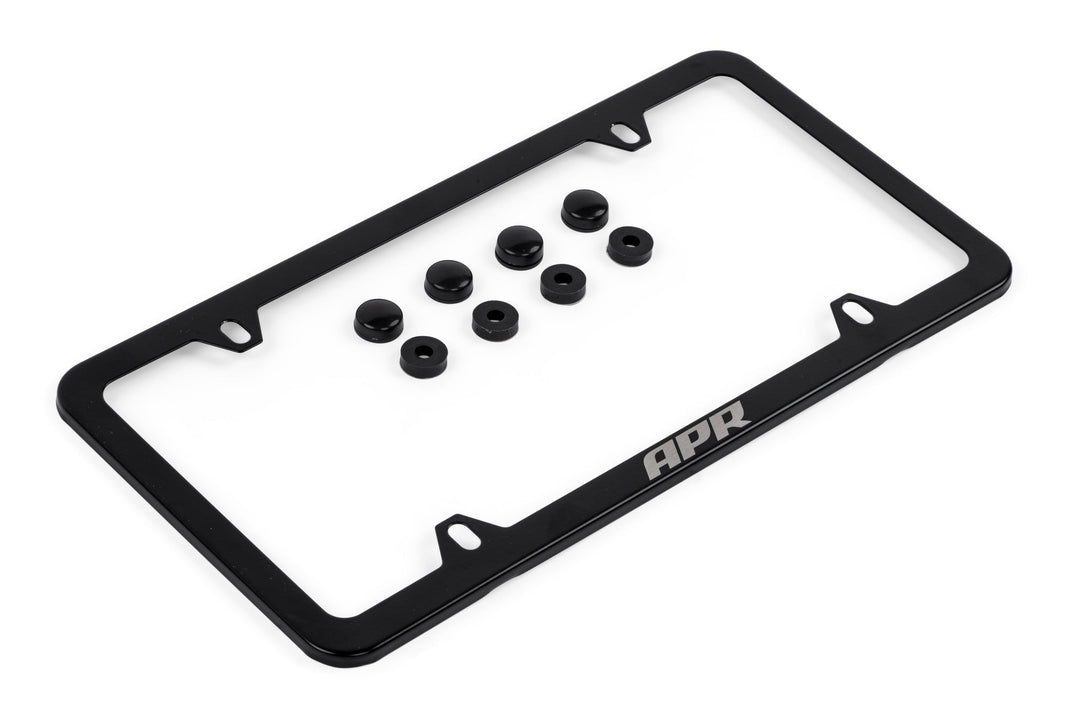 APR PLATE FRAME - SLIM, BLK W/HW HIDRS - APR License Plate Frame - Slim, Black w/ Hiders