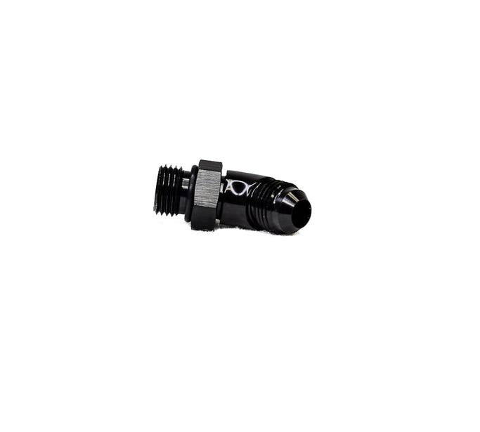 BTR AN Fitting - AN to ORB Adapter - 6 ORB to 6AN - 45° - Black