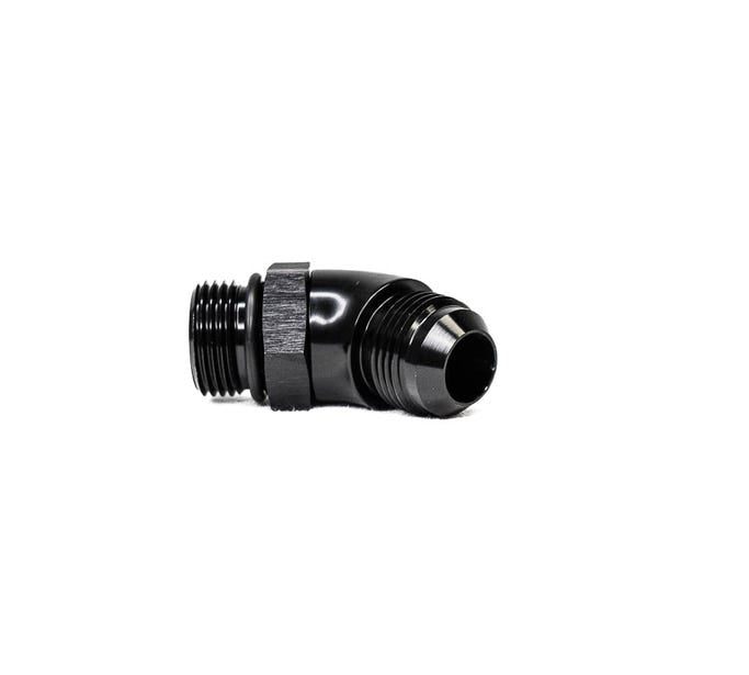 BTR AN FITTING - AN TO ORB ADAPTER - 12 ORB TO 12AN - 45° - BLACK - ADPT-02-013-45