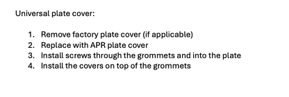 APR PLATE FRAME - SLIM, BLK W/HW HIDRS - APR License Plate Frame - Slim, Black w/ Hiders