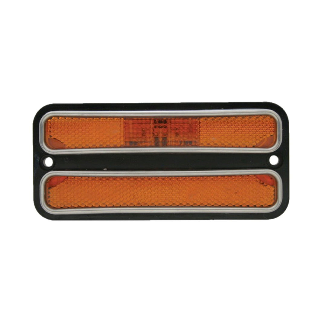 68-72 DELUXE MARKER LIGHT w/LED AMBER - Brothers Trucks Front Side Marker Light - Deluxe - Amber - LED - Each