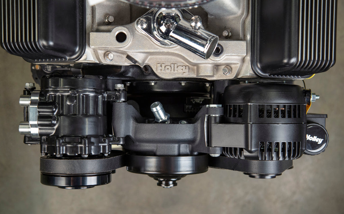 Holley Small Block Chevy Mid-Mount Complete Accessory System - Photo - Close Up Left