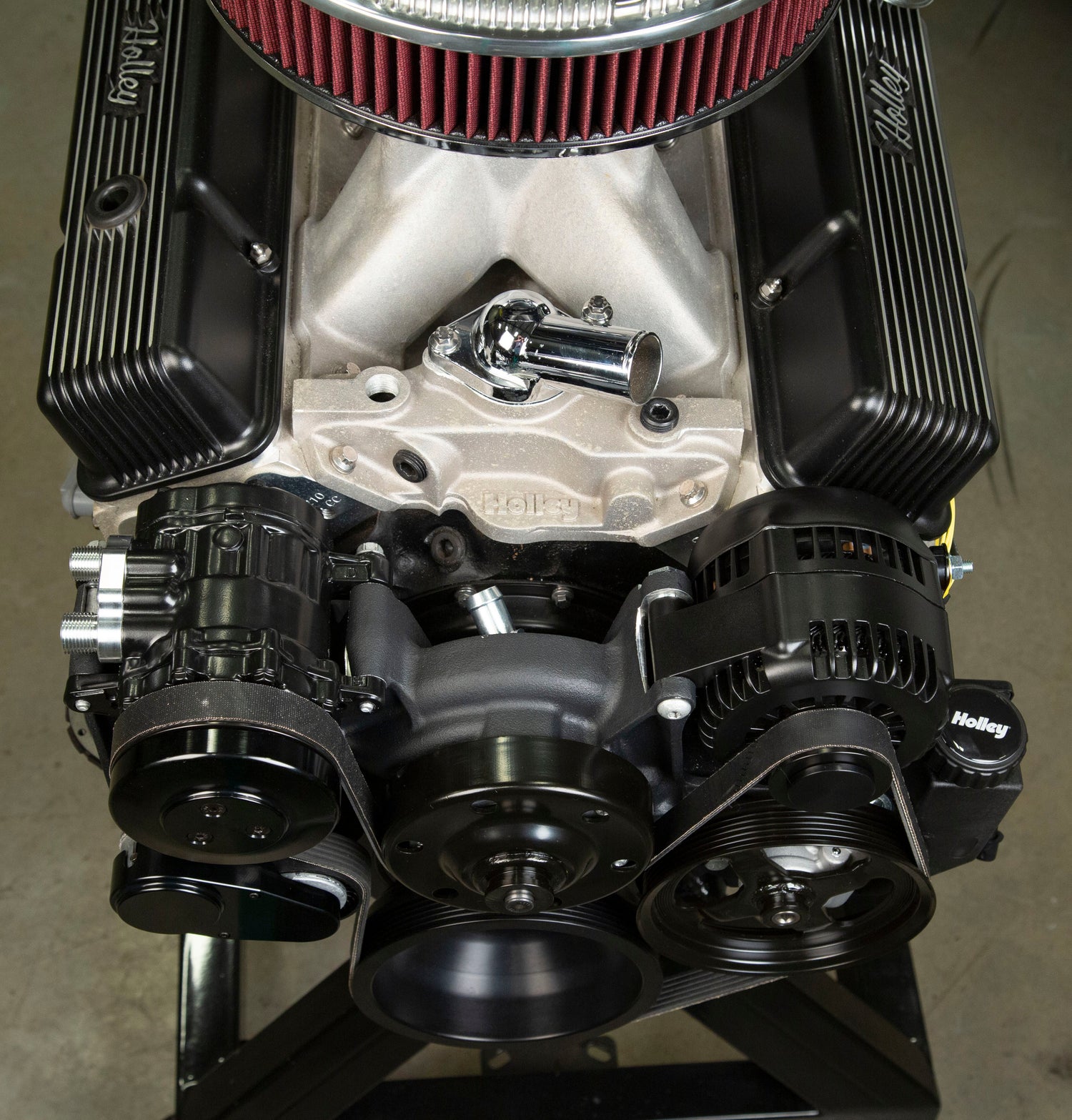 Holley Small Block Chevy Mid-Mount Complete Accessory System - Photo - out of package Bottom