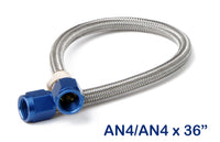 4AN - 3 FT HOSE, BLUE - NOS Stainless Steel Braided Hose -4AN 3-foot Blue