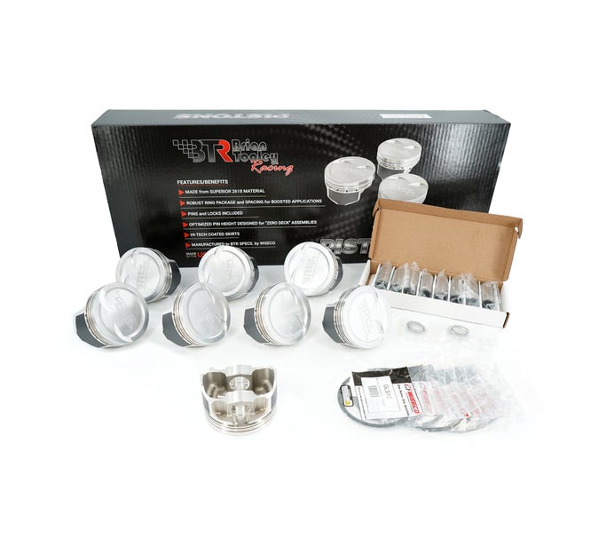 BTR Piston Set - GEN III/IV LS - 3.800" Bore - 4.000" Stroke - 6.098" Rod - 8CC Dish