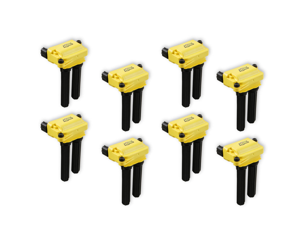 Bobine d'allumage ACCEL SuperCoil - Gen III HEMI 05-24 - Lot de 8 - Jaune - 5,7/6,1/6,2/6,4 L
