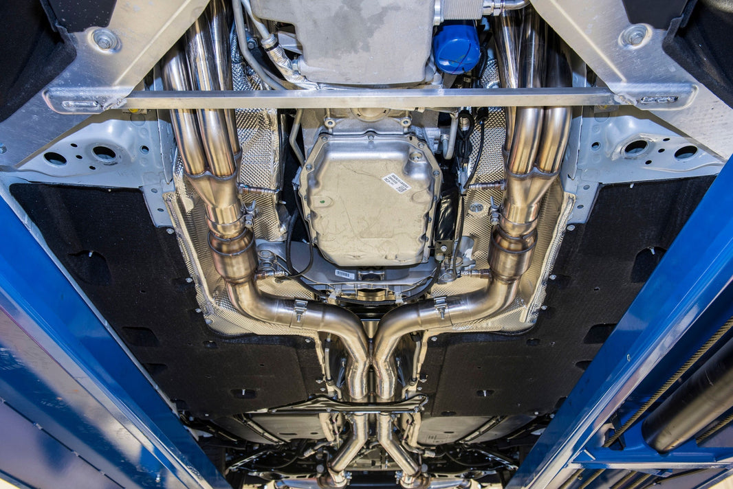 Stainless Header and Full Exhaust Kit. - 2" Headers & GREEN Exhaust Kit w/Polished Quad Tips. 2016-2024 Camaro SS/ZL1