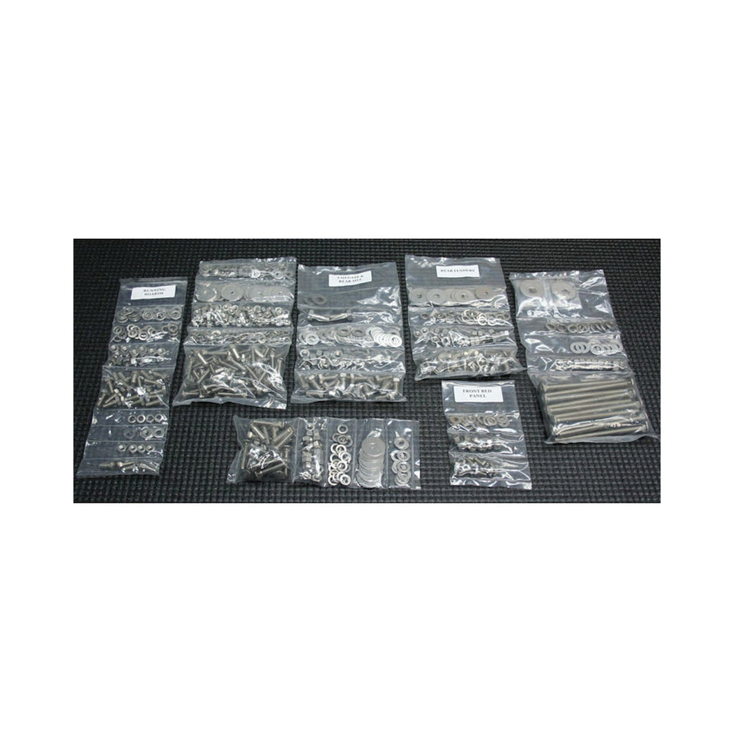 60-72 CHVY COMPLETE BED BOLT S-POLISHED - Brothers Trucks  Complete Bed Bolt Sets-Longbed/Fleetside - Pol SS