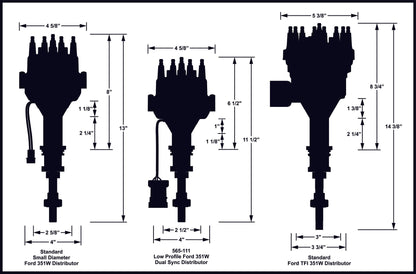 Distributeur à double synchronisation pour Ford 302 HI-RAM - Distributeur Holley EFI Low Profile SBF à double synchronisation