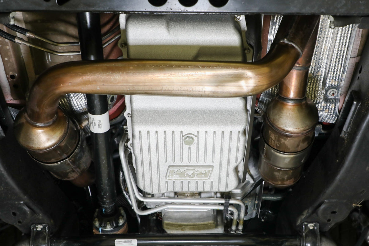B&M Hi-Tek Heavy-Duty Deep Transmission Pan -  GM 10L80 - Aluminum - Natural - Photo - Primary Side