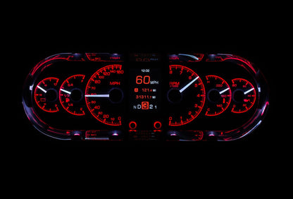 Dakota Digital HDX Series Universal Rounded Rectangle Analog Gauge Kit Black Alloy Face with Large TFT Message Centre