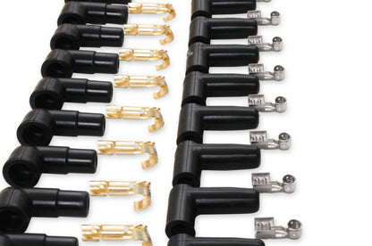 Jeu de câbles d'allumage - 8 mm - Jaunes avec embouts orange à 90°