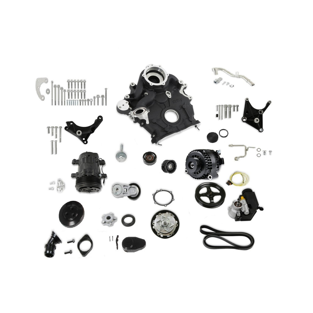 Holley Godzilla High-Mount Accessory Drive OE Oiling System Complete Kit Black - Photo - Primary